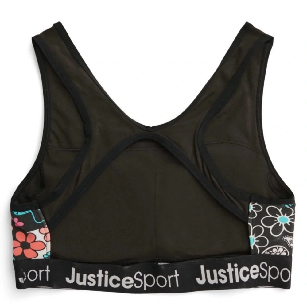 Justice Girls Sport Bras 2 Pack Pullover Racerback & Removible Pads. NWT